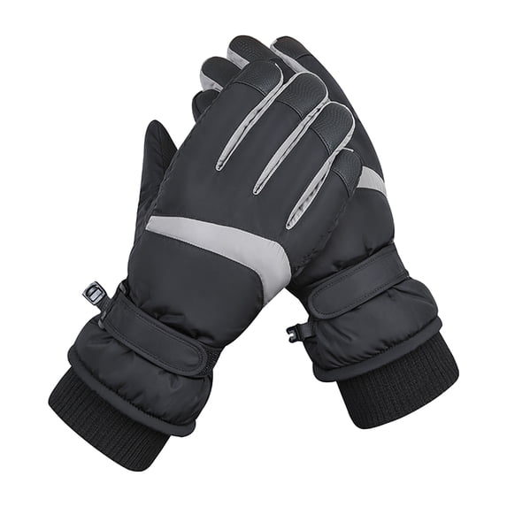 Ljudmp Womens Mens Waterproof Touch Screen Ski Gloves Thermal Insulated Winter Snow Anti-Slip Gloves Adjustable Cuff for Skiing Cycling Outdoor Z1 Black