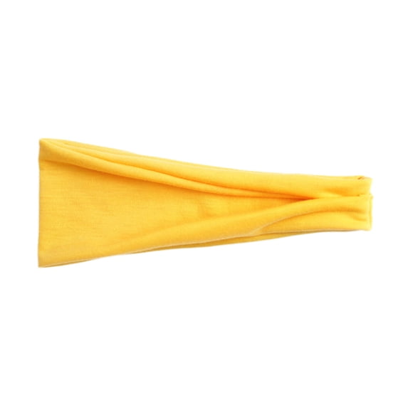 Ljudmp Womens Plain Color Headbands Sports Yoga Hairband Elastic Non Slip Wide Head Band Sweat Absorbent Bohemian Head Wraps Hair Accessories Yellow