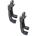 thumbnail image 1 of Ljudmp Womens Shiny Black Patent Leather Gloves Punk Style Elbow Long Gloves for Party Dance Club Costumes Black 2Pairs, 1 of 6