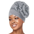 thumbnail image 1 of Ljudmp Womens Slouch Stacked Floral Turban Hat Elastic Head Wrap Crystal Rhinestone Big Flower Hijab Bonnet Cap Hair Cover Hat Grey, 1 of 3