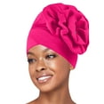 thumbnail image 1 of Ljudmp Womens Slouch Stacked Floral Turban Hat Elastic Head Wrap Crystal Rhinestone Big Flower Hijab Bonnet Cap Hair Cover Hat Hot Pink, 1 of 3