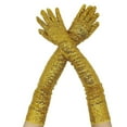 thumbnail image 1 of Ljudmp Womens Sparkly Sequins Long Gloves Elastic Full Finger Gloves Glitter Costume For Female Evening Bridal Wedding Party Christmas Gold, 1 of 5