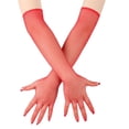 thumbnail image 1 of Ljudmp Womens Stretch Long Fishnet Gloves Mesh Arm Sleeves for Punk Opera Evening Prom Party Costume Elbow Long Sleeved Gloves Red, 1 of 4