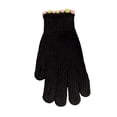 thumbnail image 1 of Ljudmp Womens Stretchy Touch Screen Gloves Winter Thermal Full Finger Warm Gloves Colorful Trim Elastic Cuff Knitted Gloves Black, 1 of 4