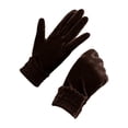 thumbnail image 1 of Ljudmp Womens Velvet Elastic Cuff Gloves 1920s Banquet Elegant Formal Wedding Party Opera Evening Wedding Prom Warm Gloves Coffee, 1 of 2