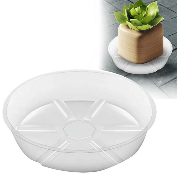 Ljxge 12 Inch Plastic Plant Saucer Tray Deep Clear Pot Tray For Pots Indoor Outdoor Planter Drip Tray Garden Balcony Windowsill Decoration
