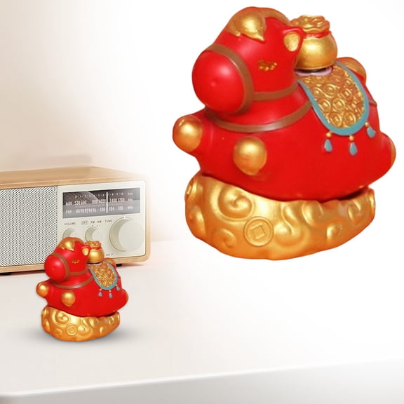 Ljxge 2026 Chinese New Year Horse Figurine Resin Fortune Statue Home Office Desk Decoration For Wealth Blessing