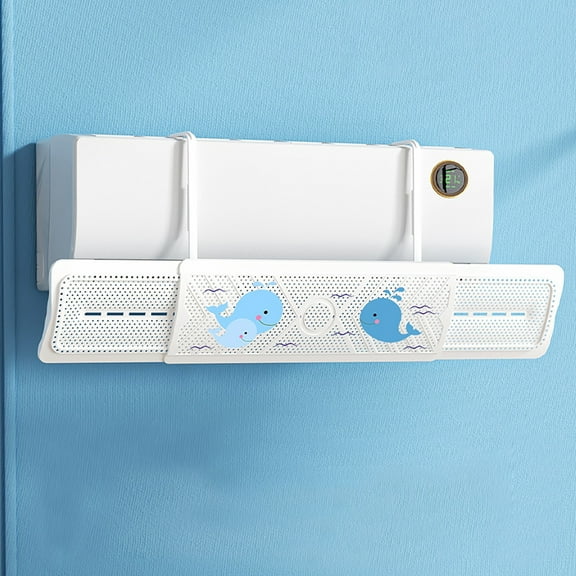 Ljxge Adjustable AC Wind Deflector Shield, Fit Air Conditioner Baffle with Ventilation Holes, Tool-Free Install, Reduces Direct Blow & Distributes Cool Air Evenly