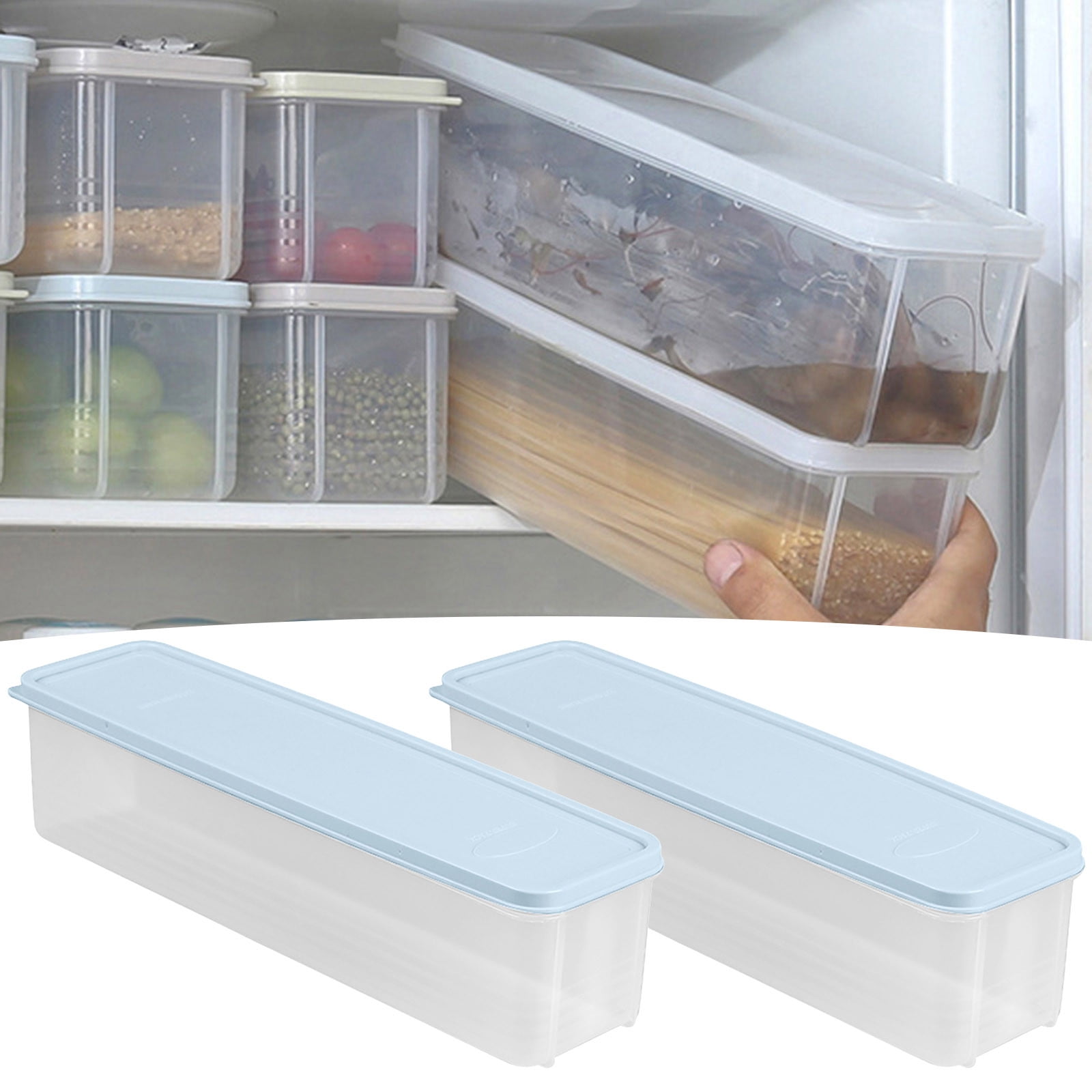 Ljxge Airtight Pasta Storage Container - Plastic Noodle Organizer Box ...