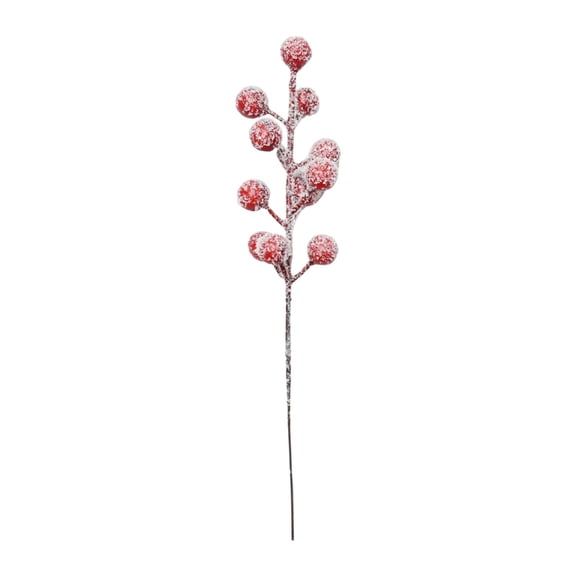 Ljxge Artificial Frosted Holly Berry Stems Christmas Picks, Snowy Red Berries Winter Decor For Tree Fillers Wreaths Garland, 8.66 Inch Wire Bendable Stems 12 Berries Each