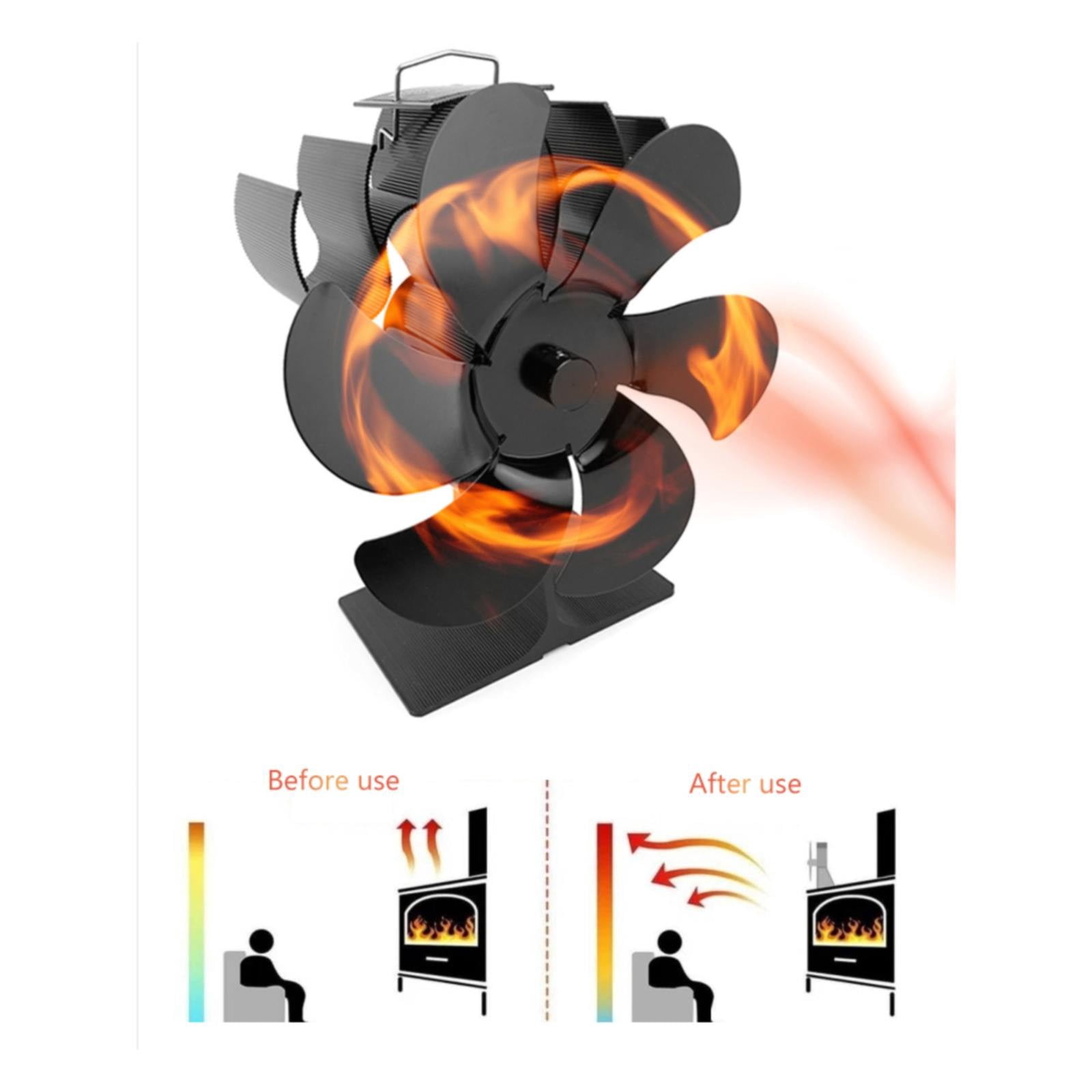 Ljxge Fans,Wood Stove Fan 6 Wood Stove Fan Heat Powered Fireplace Fan