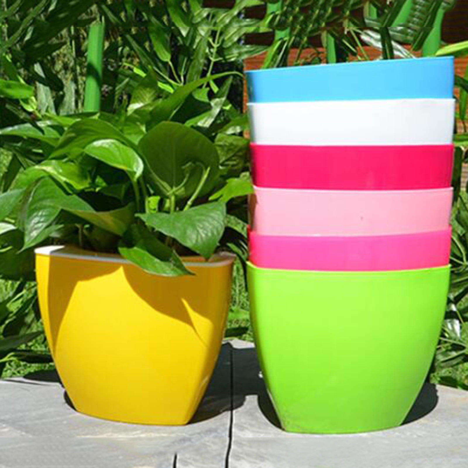 Ljxge Flower Pots Lazy Plastic Flowerpot Hydroponic Gardening Color ...