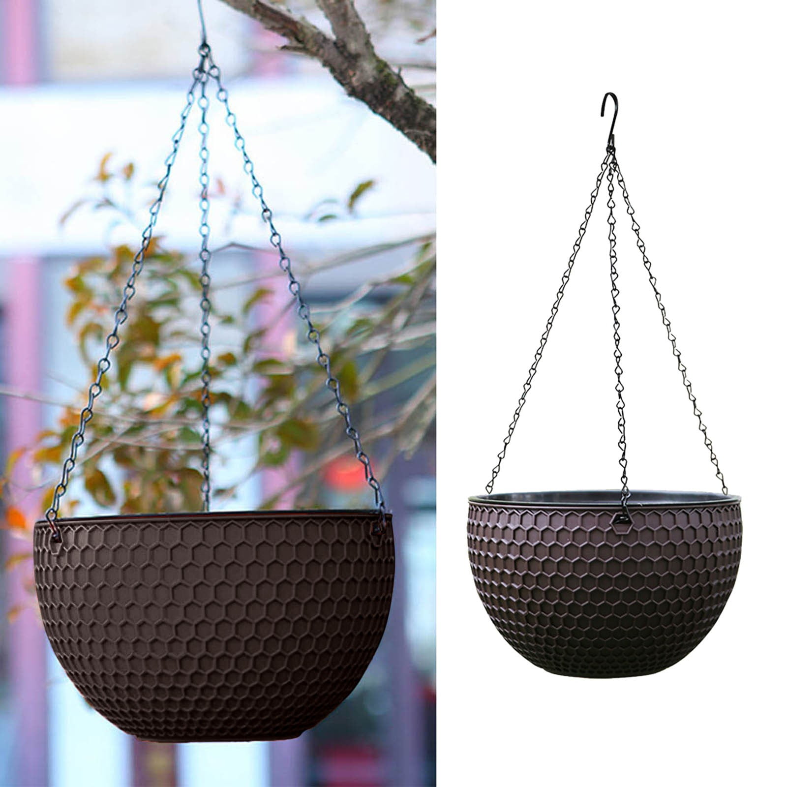 Ljxge Flower Pots Small Size Rattan Hanging Plastic Pot European ...