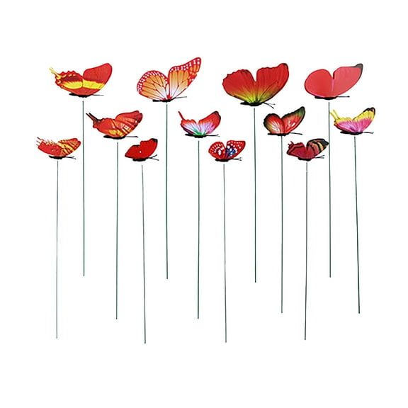 Ljxge Garden Decor Butterfly Stakes 12Pcs For Outdoor Yard Planter Flower Pot Bed Art Home Ornaments Lawn Decorations