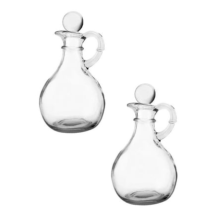 Ljxge Oil Bottles for Kitchen Glass Oil And Vinegar Cruets; 8Oz Round Oil Dispensers / Salad Dressing Bottles With Stoppersolive Oil Dispenser Bottle Oil Dispenser