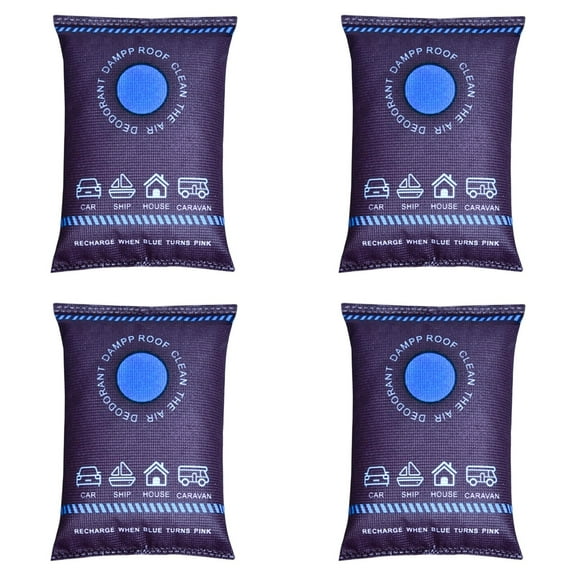 Ljxge Reusable Dehumidifier Bags Set Of 4 For Car Interior Basement Storage Closet Portable Moisture Absorber To Prevent Mold Dampness Blue Set Of 4