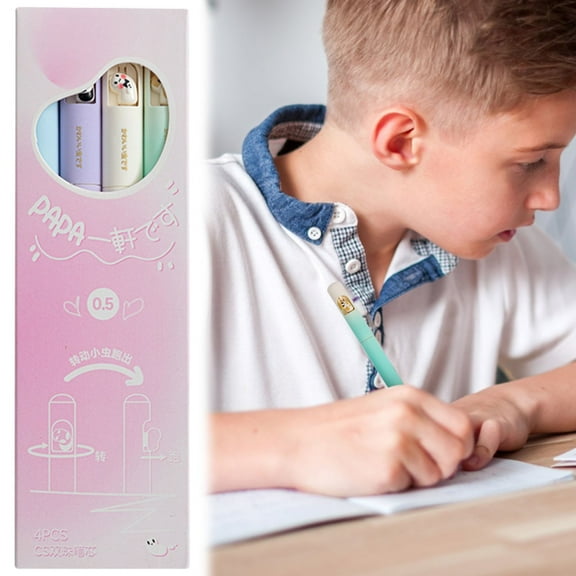 Ljxge Rotating Animal Button Gel Pens - 0.5mm Needle Tip Smooth Writing, Gradient Barrel Design for Exams, Bubble Sheets & Stress Relief, Fast-Drying Ink, Anti-Roll Comfort Grip