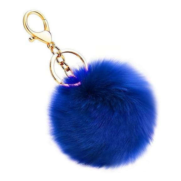 Ljxge Soft Faux Rabbit Fur Keychain - Plush Pom Pom Ball Key Ring Bag Charm - 3.1 Inch Fluffy Fashion Accessory for Women & Girls - Perfect for Purse Keys Backpack Gift