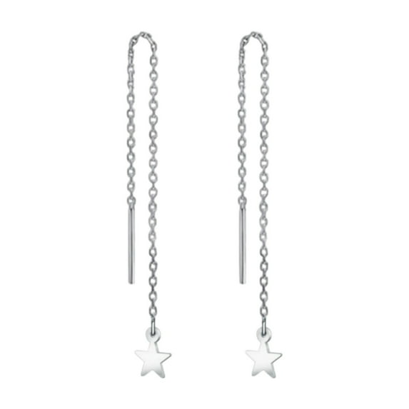 Ljxge Star Tassel Drop Earrings for Women Hypoallergenic Elegant Long Dangle Earrings Sterling Silver Jewelry Gift