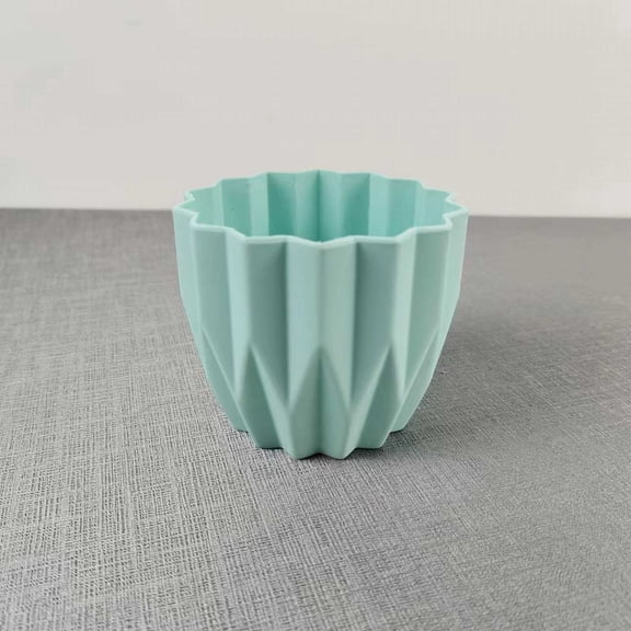 Ljxge Style Striped Plastic Faux Ceramics Flower Pot 2.4 in Modern Round Succulent Pots with Stripe Texture Small to Medium Sized Flowerpot for indoor House Plants and Flowers Herbs