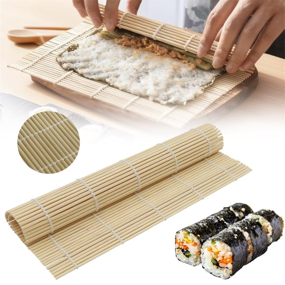Ljxge Sushi Rolling Mat For Kimbap Making Bamboo Sushi Mat Roller Reusable Sushi Roller Kit Easy Roll Beginner Friendly Natural Placemat For Sushi And Kitchen Prep