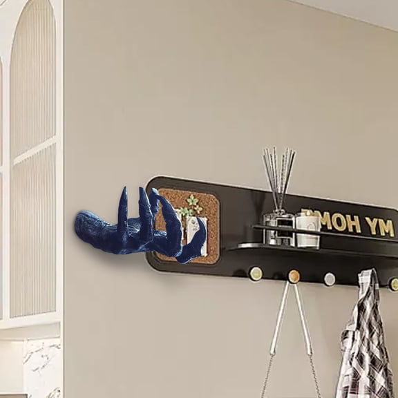 Ljxge Witch's Demon Hand Wall Art - Large Black Resin Hanging Statue, Gothic Decor Sculpture for Living Room, Key Holder & Jewelry Organizer, Creepy Fantasy Home Decor