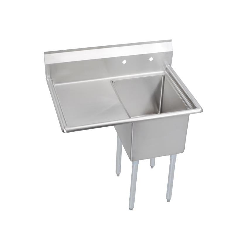 Elkay E1C24X24-L-24X Economy Scullery Sink, 12" Deep, 24" Left Drainboard, 50.5 x 29.75 x 45.75