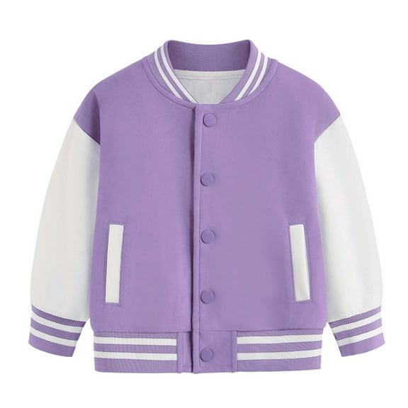 Lkhaha 2025 Girls Jacket Boys Patchwork Baseball Long Sleeved Color Button Up With Pocket Children's Outfits Size 1-2 Years