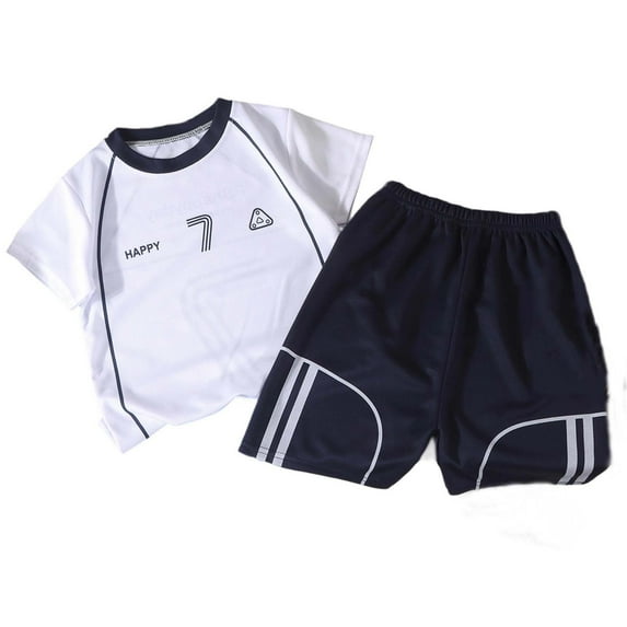 Lkhaha Boys Clothes 2pcs Outfits Set Summer Sportswear Quick Drying Short Sleeved T Shirt Shorts Kids Trousers Suit Size 10-11 Years