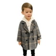 thumbnail image 1 of Lkhaha Essentials Boys Toddler Jackets Solid Plaid Print Notched Collar Wool Double Trench With Pocket Kids Outerwear Jacket Size 18-24 Months, 1 of 8