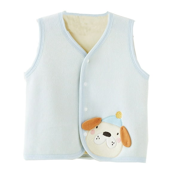 Lkhaha Essentials Girls Toddlers Jacket Baby Boys Cartoon Animal Print Sleeveless Button Up Vest Trendy Clothes Size 3-4 Years