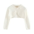 thumbnail image 1 of Lkhaha Essentials Girls Toddlers Jacket Elegant Solid Cropped Cardigan Bow Solid Color Long Sleeve Knitted Trendy Clothes Size 3-4 Years, 1 of 4