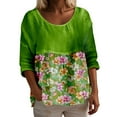 thumbnail image 1 of Lkhaha Essentials Women T Shirts Casual Round Neck Short Sleeves Versatile Basic Summer Plus Size Outfits Green 4XL, 1 of 3