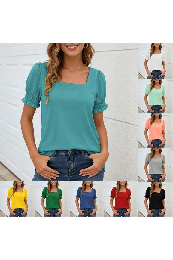 Essentials Women's Tops Fashion Casual V Neck Flutter Sleeve Loose Fit Daily Wear Slim fit Blouse White XL