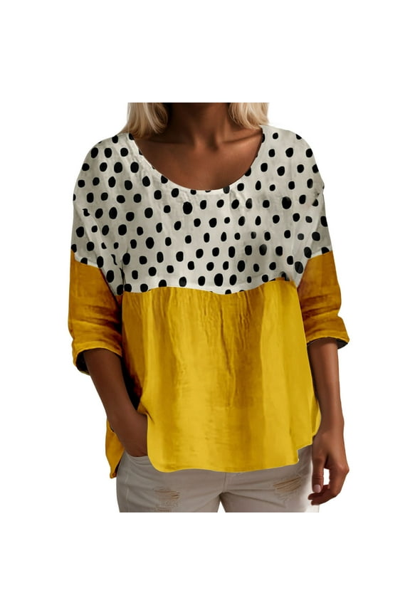 Essentials Womens Tees Tops Basic Shirts Casual Round Neck Short Sleeves Versatile Summer Fashion Clothing Yellow 2XL