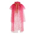 thumbnail image 1 of Lkhaha Girls Jacket Color Block Sequin Mesh Shawl Ruffle Lace Up Princess Cloak Fall Winter Clothes, 1 of 4