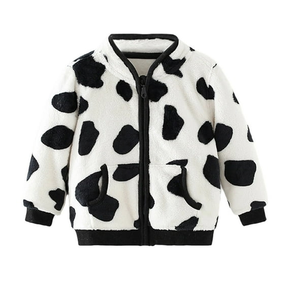 Lkhaha Girls Jacket Flannel Fall Winter Cute Cartoon Heart Baby Zipper With Pocket Warm Polar Fleece Fall Winter Clothes Size 18-24 Months