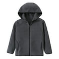 thumbnail image 1 of Lkhaha Jacket For Toddler Girls Boys Winter Polar Fleece Windproof Solid Zipper Hooded Warm With Pocket Chil Kids Outwear Size 7-8 Years, 1 of 4