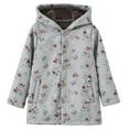 thumbnail image 1 of Lkhaha Jacket for Girls 2025 Boys Leopard Flower Print Fleece Lined Button Hooded With Pocket Outerwear Coats Size 2-3 Years, 1 of 8