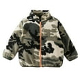 thumbnail image 1 of Lkhaha Jacket for Girls 2025 Camo Color Block Polar Fleece Zip Up Warm Fleece Outerwear Coats Size 2-3 Years, 1 of 4