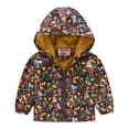 thumbnail image 1 of Lkhaha Jackets for Boys 2025 Cute Cat Flower Heart Print Zipper Hooded Windproof With Pocket Fall Winter Clothes Size 4-5 Years, 1 of 4