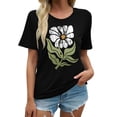 thumbnail image 1 of Lkhaha T Shirts For Women Fashion Tees Tops Casual Short Sleeve Loose Round Neck Printed Soft Breathable Lightweight Outfits Clothes 2026 Black L, 1 of 4