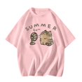 thumbnail image 1 of Lkhaha T Shirts For Women Fashion Tees Tops Loose Short Sleeve Fashionable Casual Unique Breathable Workout Clothes Pink M, 1 of 2