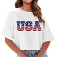 thumbnail image 1 of Lkhaha T Shirts For Women Fashion Tees Tops Short Sleeve Round Neck Printed Workout Clothes White 2XL, 1 of 4