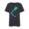 thumbnail image 1 of Lkhaha T-Shirts for Women Summer Casual Loose Letter Print Crew Neck Short Sleeve Fashion Y2K Clothes 2026 Black M, 1 of 3