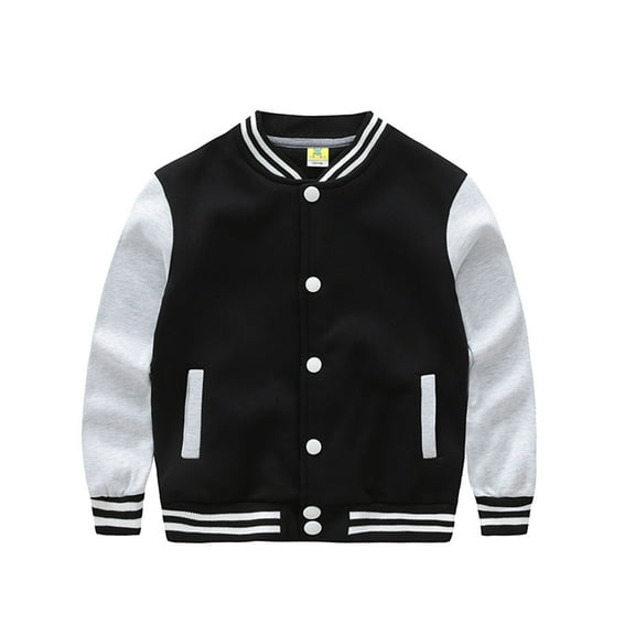 Lkhaha Toddler Boys Jackets Patchwork Long Sleeve Baseball Sport Casual Button Down With Pocket Casual Jackets Size 7-8 Years