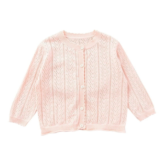Lkhaha Toddler Girl Jacket Solid Color Knitted Hollow Dress Cardigan Long Sleeve Thin Kids Outerwear Jackets Size 5-6 Years