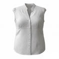thumbnail image 1 of Lkhaha Tops For Women T-Shirts Spicy Button Down Waist Cinching Short Sleeve Casual Girls Youth Fashion Athletic Blouse White XL, 1 of 2