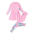 thumbnail image 1 of Lkhaha Two Piece Long Sleeve Rash Guard Swim Pants Full Coverage UPF 50+ Swimsuit Pink 13-14 Years, 1 of 4