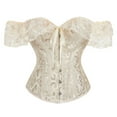thumbnail image 1 of Lkhaha Women Lace Up Vintage Boned Bustier Corset With Garters Lace Up Boned Overbust Corset Bustier Lingerie Bodyshaper, 1 of 2